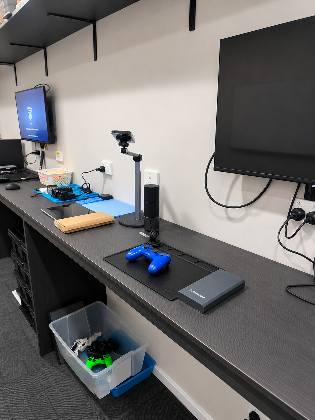 Testing bench where devices are checked and assessed at The Recycle Project